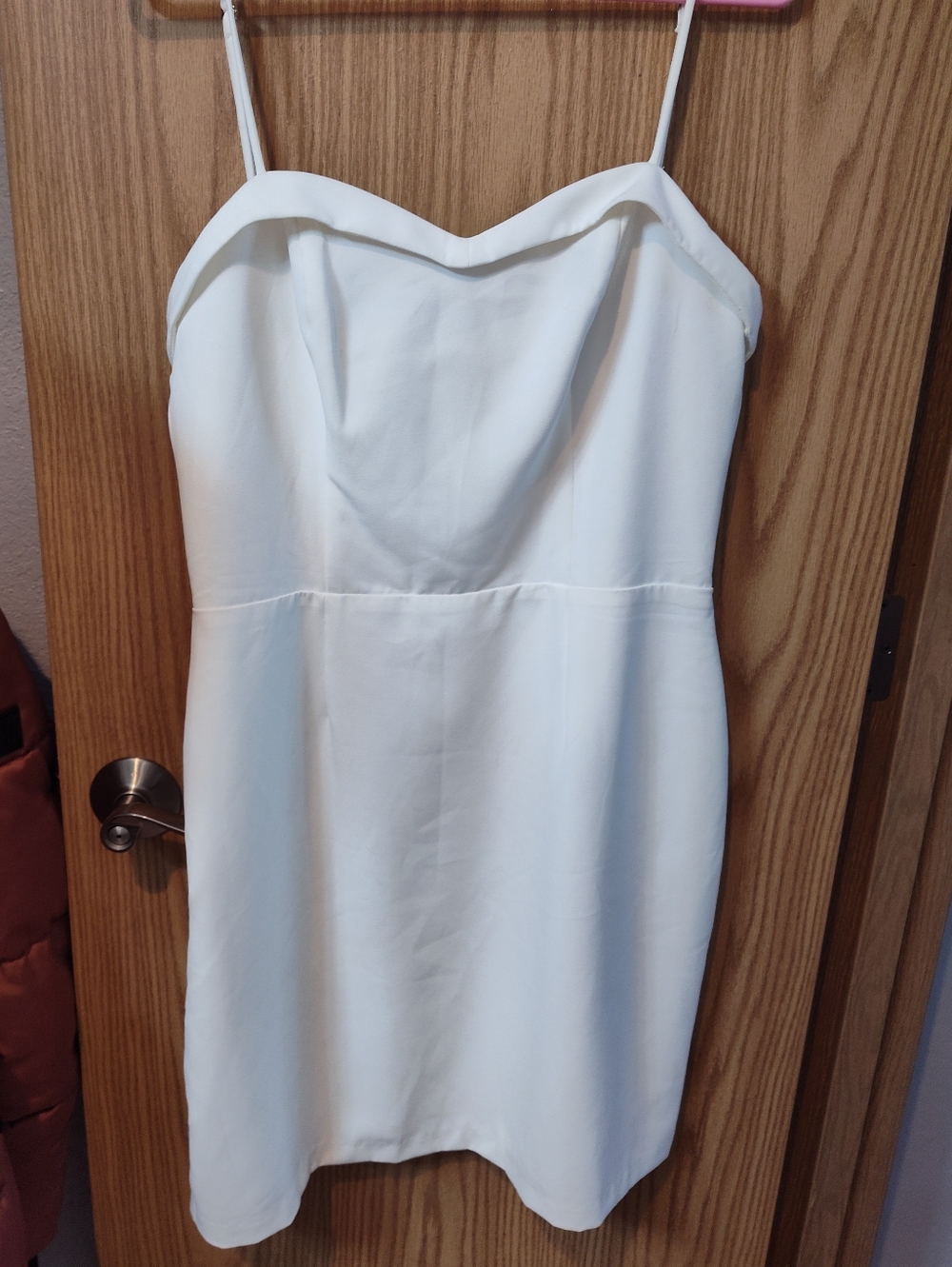 Charles Henry White Strapless Sweetheart Mini Dress